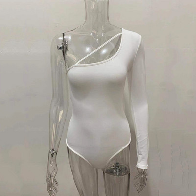 Νέο 2020 Streetwear Sexy Bodycon φορμάκι One Shoulder Λευκό κόκκινο μαύρο καλοκαιρινό κορμάκι Velvet Nightclub Women Trajes De Mujer