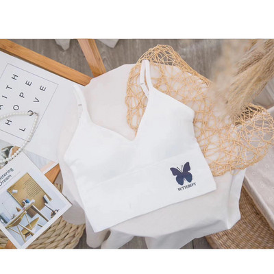 Ženska majica bez rukava Bešavno donje rublje Kratka majica Ženske kratke majice s U leđima Ženske seksi svilene naramenice bez rukava.