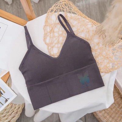 Ženska majica bez rukava Bešavno donje rublje Kratka majica Ženske kratke majice s U leđima Ženske seksi svilene naramenice bez rukava.