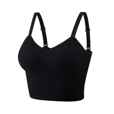 Top pentru femei cu sutien Crop Topuri de culoare solidă Camolă Sutiene fără mâneci Sutien fără fir Lenjerie de corp casual pentru femei Bralette Vest