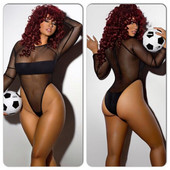 BKLD Sexy 2019 Body din plasă de vară pentru femei Body negru cu mânecă lungă Body transparent pentru femei Salopetă pentru petrecere