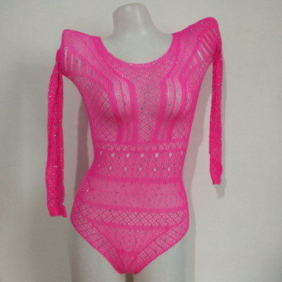 OMSJ, 2020, pentru femei, cu mânecă lungă, cu diamante, body body, costum de club, salopetă cu sclipici, salopetă din plasă, body transparent