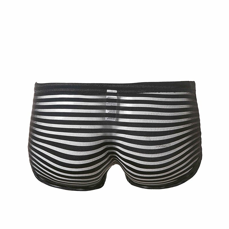 CLEVER-MENMODE Boxers Mesh Διαφανή ριγέ Εσώρουχα Ανδρικά Σέξι Διαφανή Σώβρακα Μπόξερ Σορτς Εσώρουχα See Through