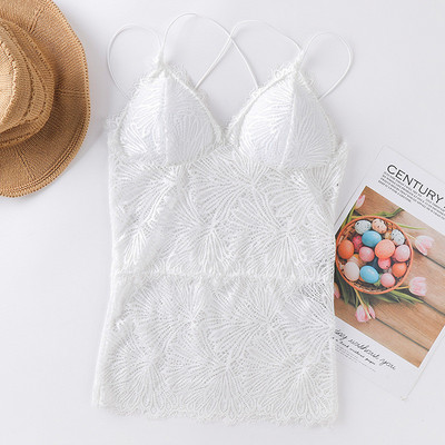 Bralette cu scobire pentru femei, frumusețe solidă, lenjerie de corp din dantelă din spate, vestă sexy pentru femei, sutien fără fir, fără sudură, lenjerie transparentă