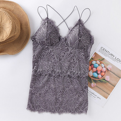 Bralette cu scobire pentru femei, frumusețe solidă, lenjerie de corp din dantelă din spate, vestă sexy pentru femei, sutien fără fir, fără sudură, lenjerie transparentă