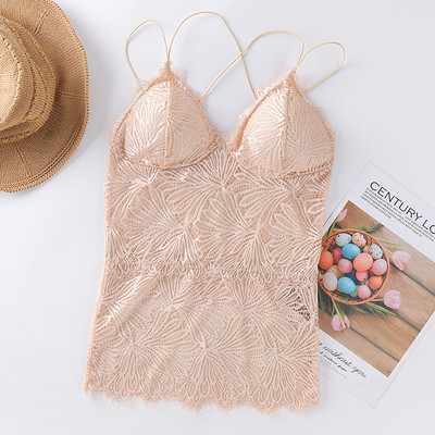 Bralette cu scobire pentru femei, frumusețe solidă, lenjerie de corp din dantelă din spate, vestă sexy pentru femei, sutien fără fir, fără sudură, lenjerie transparentă