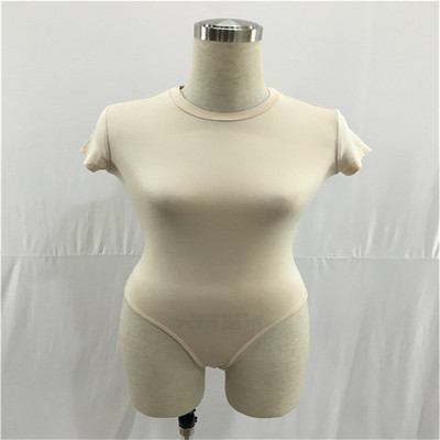 Adogirl ženski jednobojni uski bodi kratkih rukava Elegantan kratki ženski kombinezon s okruglim izrezom Romper Body Gornja odjeća Ženski kombinezoni