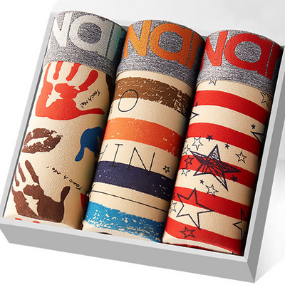 3tk Meeste Bokserid Puuvillane Aluspesu Seksikad Aluspüksid Meeste Lühikesed Homme Aluspüksid Meeste U kumer pesu Cuecas Hulgipartiid