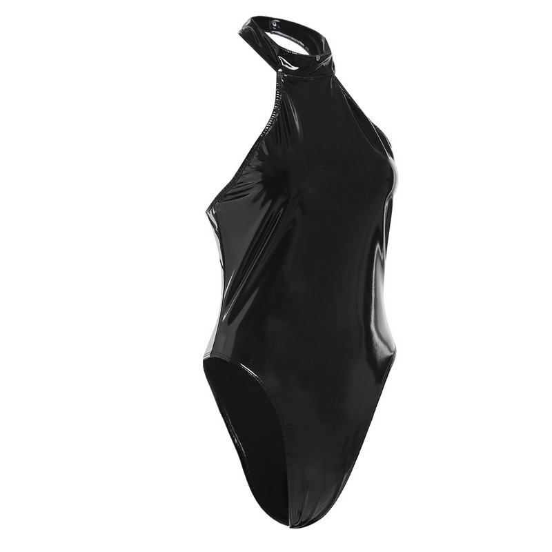 Γοτθική ολόσωμη φόρμα Γυναικεία σέξι εσώρουχα Wetlook Δερμάτινο halter Εσώρουχα εξώπλατα Εσώρουχα Φορμάκια Sleepwear Bodystocking Clubwear