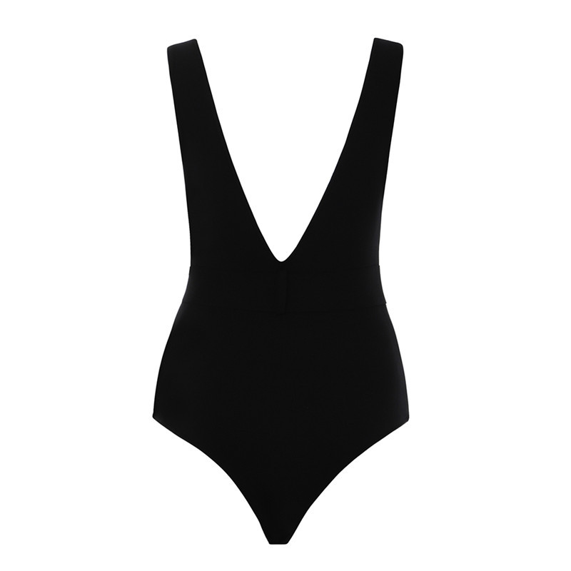 Alb Negru Nou Sosire Tanc Decolteu în V Fără spate Body pentru femei celebritate Bikini de plajă Body de vară