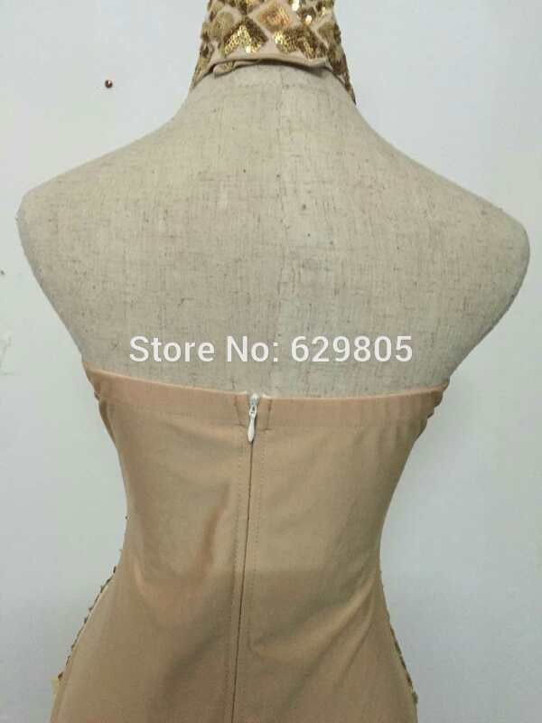 Kuldsete litritega body Vilkuv kaheosaline riietus Särav seksikas sünnipäevapeokostüüm Tähistage etendust Naiste õhtused tantsuriided