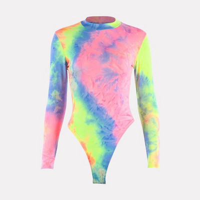 Body sexy pentru femei de iarnă 2019, colorat, imprimat, cu mânecă lungă, pentru petrecere, pentru club, Body pentru femei, salopetă scurtă