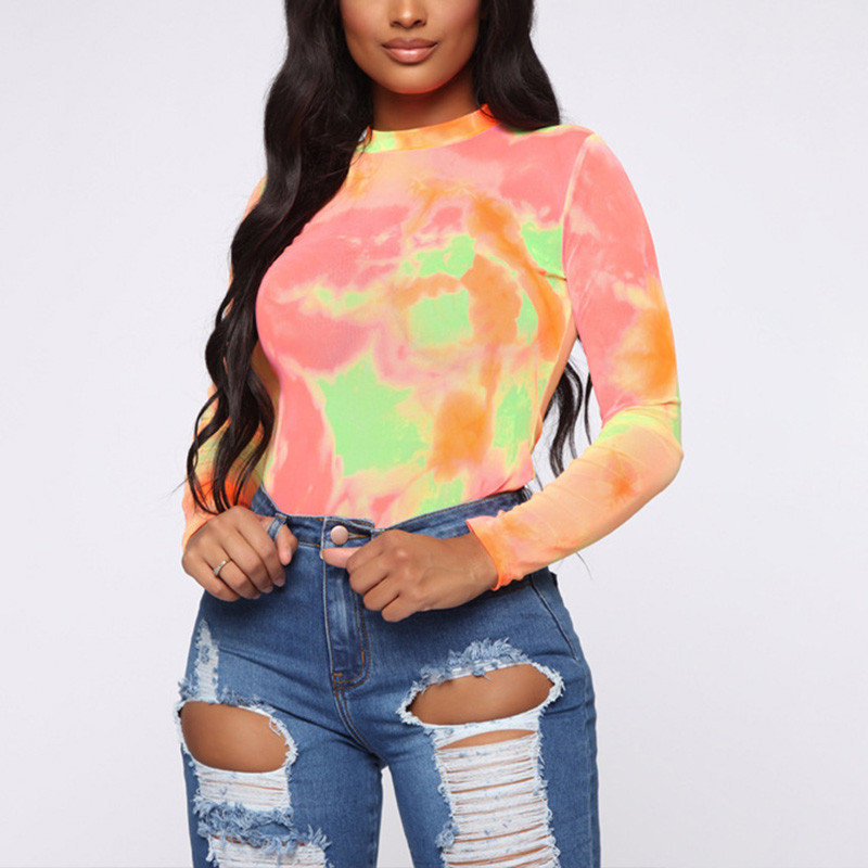 Body sexy pentru femei de iarnă 2019, colorat, imprimat, cu mânecă lungă, pentru petrecere, pentru club, Body pentru femei, salopetă scurtă