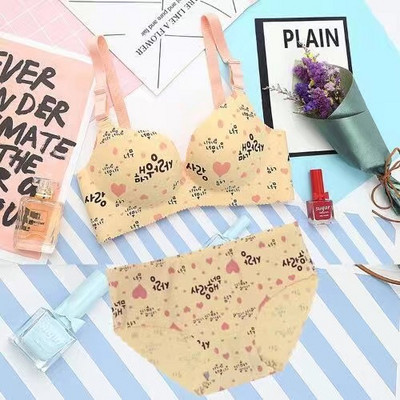 Bezšuvju krūšturu komplekts sievietēm Apakšveļa Push Up Apakšveļas Komplekts Ar ziedu apdruku bez stieplēm krūštura un biksīšu komplekts sievietēm liela izmēra intīmas