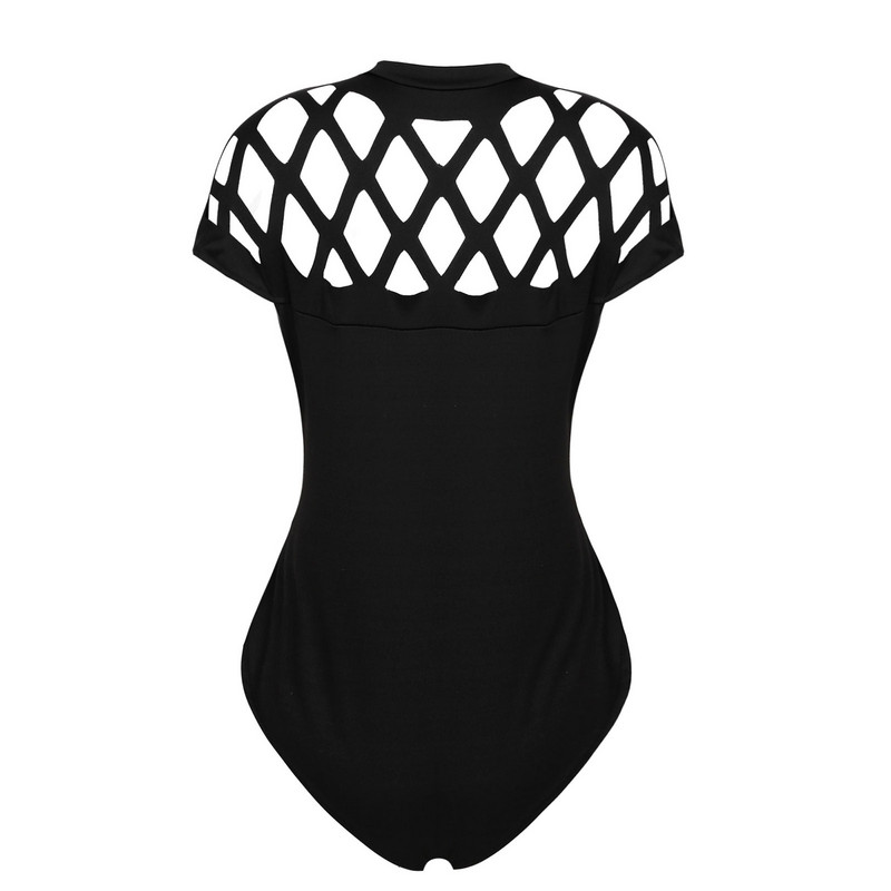 Prozračni sportski kombinezon Izdubljeni jednodijelni ženski bez rukava s gumbom za prepone Fitness vježbanje Aktivni bodi Odjeća za teretanu