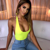 BKLD Ženska jednodijelna odjeća Ljetni bodi 2019. Klubski kombinezon Seksi ženski bodi Ulična odjeća Neonske ženske hlače bez leđa