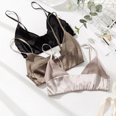 Sutien pentru femei, 90% mătase reală, 10% spandax, fără pereți de zi cu zi, Sutien fără fir confortabil Bralette TG126