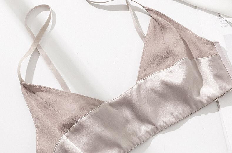 Sutien pentru femei, 90% mătase reală, 10% spandax, fără pereți de zi cu zi, Sutien fără fir confortabil Bralette TG126