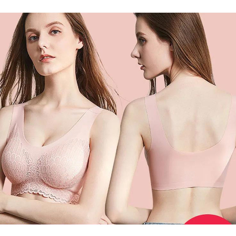 Naiste rinnahoidja pits õmblusteta seksikas 4X BH suures suuruses Push Up aluspesu vest mantel Uus hingav mugav täisrinnahoidja koos moega