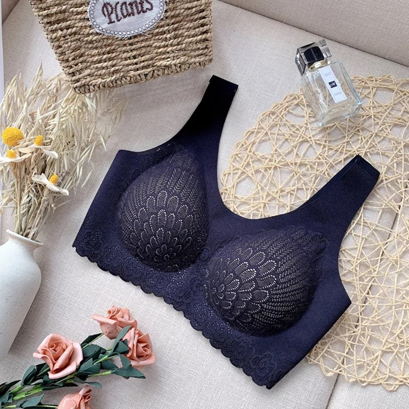 Naiste rinnahoidja pits õmblusteta seksikas 4X BH suures suuruses Push Up aluspesu vest mantel Uus hingav mugav täisrinnahoidja koos moega