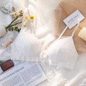 Culoare albastru deschis Sutien Push Up Confortabil, fără fir, fără sudură, fără inel de oțel, lenjerie pentru femei, curea de umăr nedetașabilă Sutiene noi