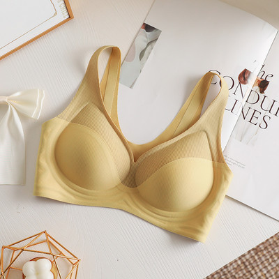 Triibuline värvus, kontrastsus, pehme tugi, õmblusteta vest naiste aluspesu, poolfikseeritud karpipadi, ilma terasrõngata, kokkupandud kõrge elastne naiste rinnahoidja