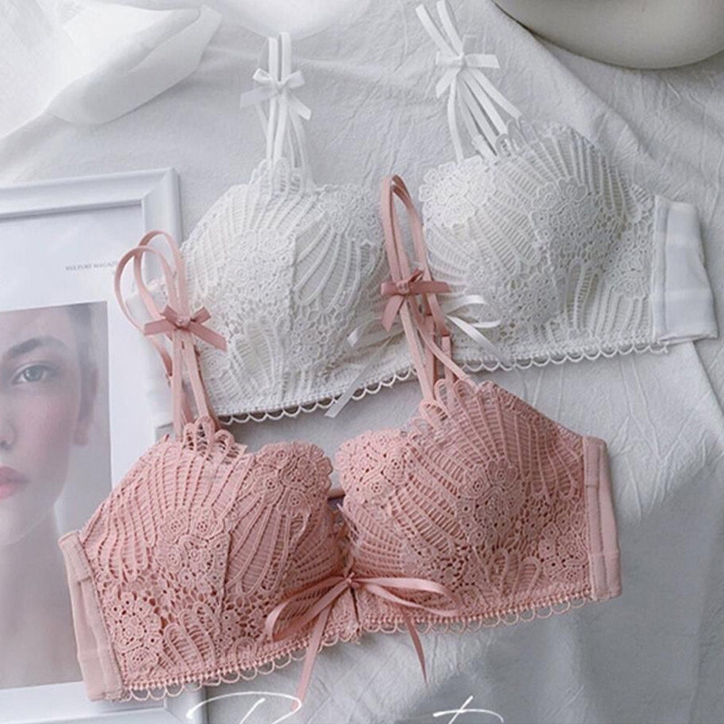 Sutien din dantelă pentru femei sexy, cu închidere frontală, sutien push-up fără fir, lenjerie pentru femei, sutien floral fără sudură, sutien intime pentru femei