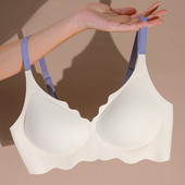 Jednodijelno bešavno želatinasto donje rublje u kontrastnoj boji žensko sportsko žensko malo prsa skupljeno tanko grudnjak za spavanje bez čeličnog prstena