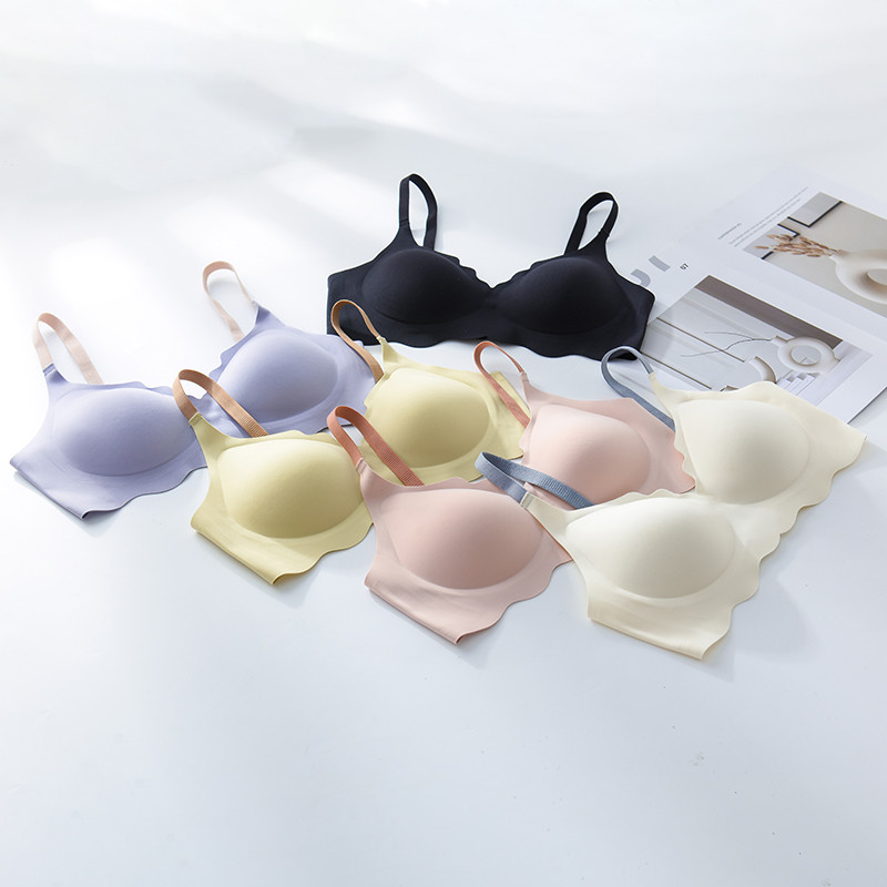 Jednodijelno bešavno želatinasto donje rublje u kontrastnoj boji žensko sportsko žensko malo prsa skupljeno tanko grudnjak za spavanje bez čeličnog prstena