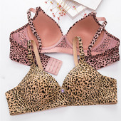 Bešavni grudnjaci za žene Push Up grudnjak Bežični grudnjak BC Cup Donje rublje Seksi grudnjak s leopard printom Top Intimno udobno donje rublje