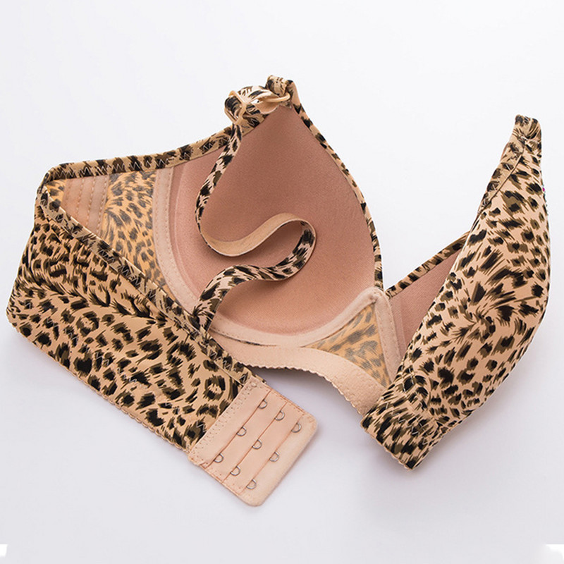 Bešavni grudnjaci za žene Push Up grudnjak Bežični grudnjak BC Cup Donje rublje Seksi grudnjak s leopard printom Top Intimno udobno donje rublje