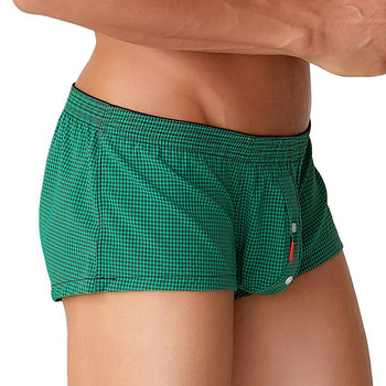 SEOBEAN Карирани боксерки Мъжко бельо Боксерки Дишащи мъжки гащи Home Lounge Arrow Panties Shorts Men Sleep Bottos