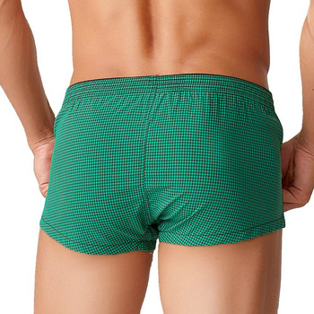 SEOBEAN Карирани боксерки Мъжко бельо Боксерки Дишащи мъжки гащи Home Lounge Arrow Panties Shorts Men Sleep Bottos