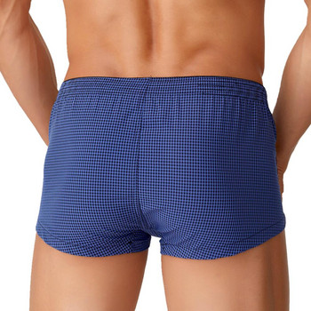 SEOBEAN Карирани боксерки Мъжко бельо Боксерки Дишащи мъжки гащи Home Lounge Arrow Panties Shorts Men Sleep Bottos