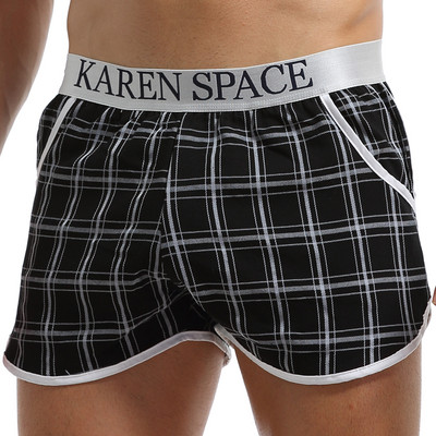 Îmbrăcăminte de plajă cu buzunar lateral Îmbrăcăminte sportivă pentru bărbați În carouri Negru Roșu Albastru Imbracăminte de plajă Trunchi respirabil Îmbrăcăminte de plajă Boxeri de înot elastic Îmbrăcăminte pentru bărbați