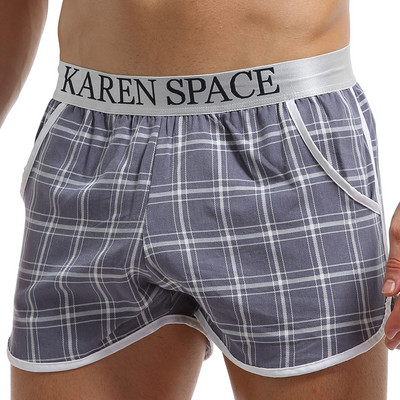 Îmbrăcăminte de plajă cu buzunar lateral Îmbrăcăminte sportivă pentru bărbați În carouri Negru Roșu Albastru Imbracăminte de plajă Trunchi respirabil Îmbrăcăminte de plajă Boxeri de înot elastic Îmbrăcăminte pentru bărbați