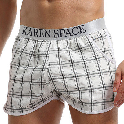 Îmbrăcăminte de plajă cu buzunar lateral Îmbrăcăminte sportivă pentru bărbați În carouri Negru Roșu Albastru Imbracăminte de plajă Trunchi respirabil Îmbrăcăminte de plajă Boxeri de înot elastic Îmbrăcăminte pentru bărbați