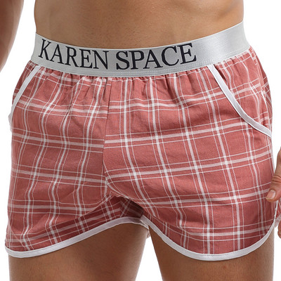 Îmbrăcăminte de plajă cu buzunar lateral Îmbrăcăminte sportivă pentru bărbați În carouri Negru Roșu Albastru Imbracăminte de plajă Trunchi respirabil Îmbrăcăminte de plajă Boxeri de înot elastic Îmbrăcăminte pentru bărbați