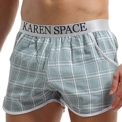 Îmbrăcăminte de plajă cu buzunar lateral Îmbrăcăminte sportivă pentru bărbați În carouri Negru Roșu Albastru Imbracăminte de plajă Trunchi respirabil Îmbrăcăminte de plajă Boxeri de înot elastic Îmbrăcăminte pentru bărbați