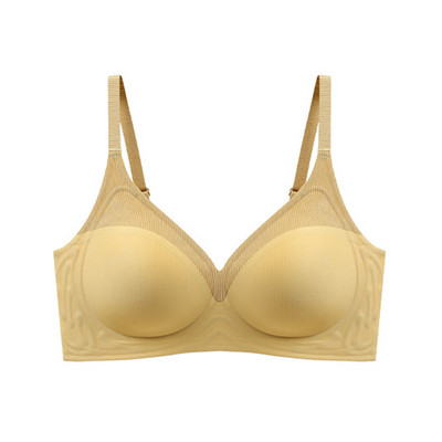 Ρίγα Χρώμα Αντίθεση Απαλή Υποστήριξη Γυναικεία Εσώρουχα Ημι-σταθερό Cup Pad Χωρίς Ατσάλινο Δαχτυλίδι Ρυθμιζόμενα λουράκια Gathered Γυναικείο σουτιέν