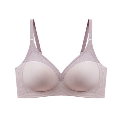 Ρίγα Χρώμα Αντίθεση Απαλή Υποστήριξη Γυναικεία Εσώρουχα Ημι-σταθερό Cup Pad Χωρίς Ατσάλινο Δαχτυλίδι Ρυθμιζόμενα λουράκια Gathered Γυναικείο σουτιέν