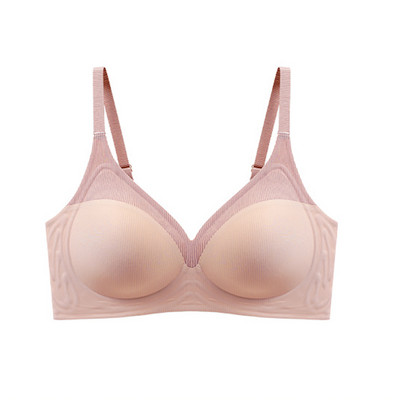 Ρίγα Χρώμα Αντίθεση Απαλή Υποστήριξη Γυναικεία Εσώρουχα Ημι-σταθερό Cup Pad Χωρίς Ατσάλινο Δαχτυλίδι Ρυθμιζόμενα λουράκια Gathered Γυναικείο σουτιέν