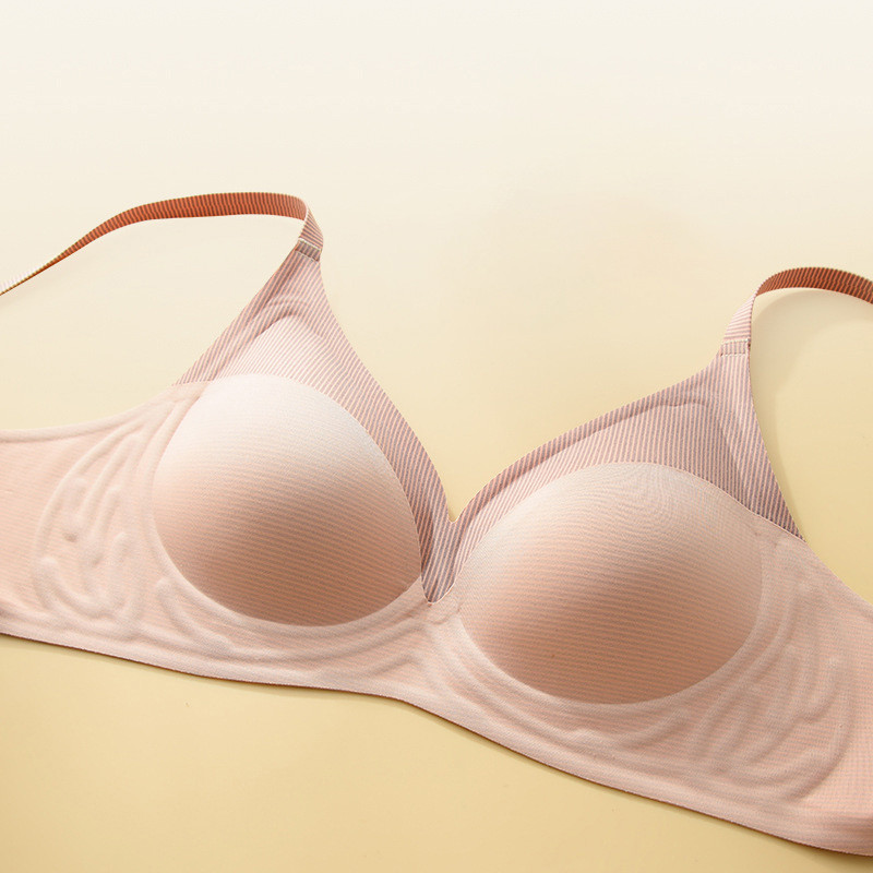 Ρίγα Χρώμα Αντίθεση Απαλή Υποστήριξη Γυναικεία Εσώρουχα Ημι-σταθερό Cup Pad Χωρίς Ατσάλινο Δαχτυλίδι Ρυθμιζόμενα λουράκια Gathered Γυναικείο σουτιέν