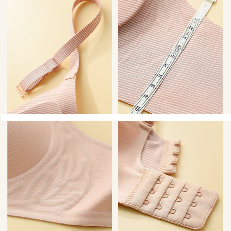 Ρίγα Χρώμα Αντίθεση Απαλή Υποστήριξη Γυναικεία Εσώρουχα Ημι-σταθερό Cup Pad Χωρίς Ατσάλινο Δαχτυλίδι Ρυθμιζόμενα λουράκια Gathered Γυναικείο σουτιέν