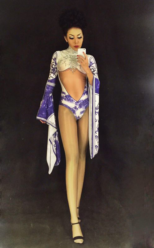 Body în stil chinezesc pentru scenă, petrecere în club de noapte, costum de sărbătorire, îmbrăcăminte pentru scenă, cântăreți DJ, dansator, ținută pentru femei