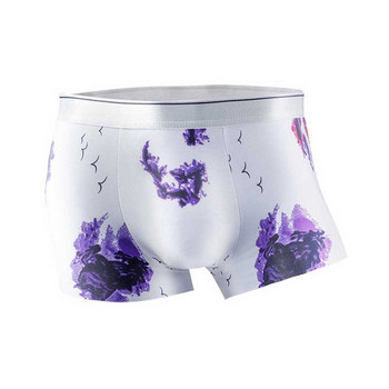 Големи размери Мъжко бельо Ice Silk Boxer Летни дишащи Ultra-Thin Smooth Ice Silk Boxer Personalized Tide Boxer Shorts