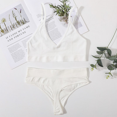 Set de sutien pentru femei Set de lenjerie sexy Sutien fără fir fără sudură Chiloți sexy cu talie joasă Sutien pentru femei Crop Tops Bralette Set de lenjerie intima