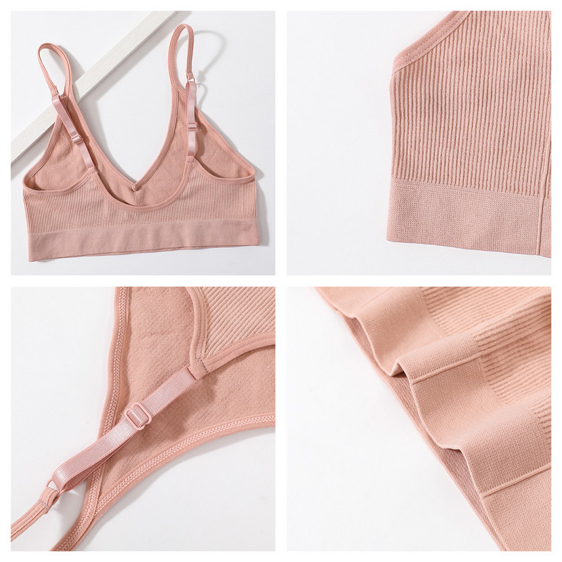 Set de sutien pentru femei Set de lenjerie sexy Sutien fără fir fără sudură Chiloți sexy cu talie joasă Sutien pentru femei Crop Tops Bralette Set de lenjerie intima