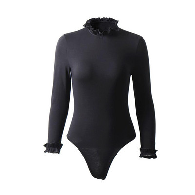 Body din bumbac cu mânecă fluture lungă pentru femei, sexy, toamnă iarnă, pentru femei, cu gât fals, haine calde, slim fit, la modă.