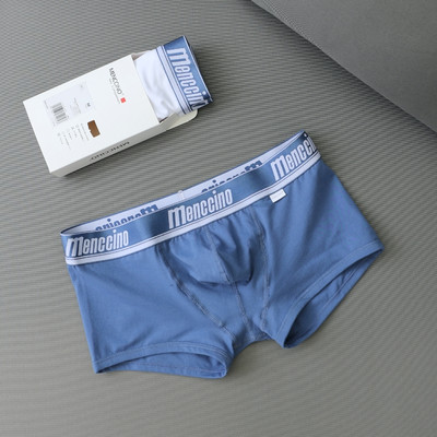 Mencino, la modă, lenjerie de corp pentru bărbați, sexy, cu talie joasă, pantaloni boxer confortabili respirabili, din bumbac pur, sport pentru tineret, cu patru colțuri